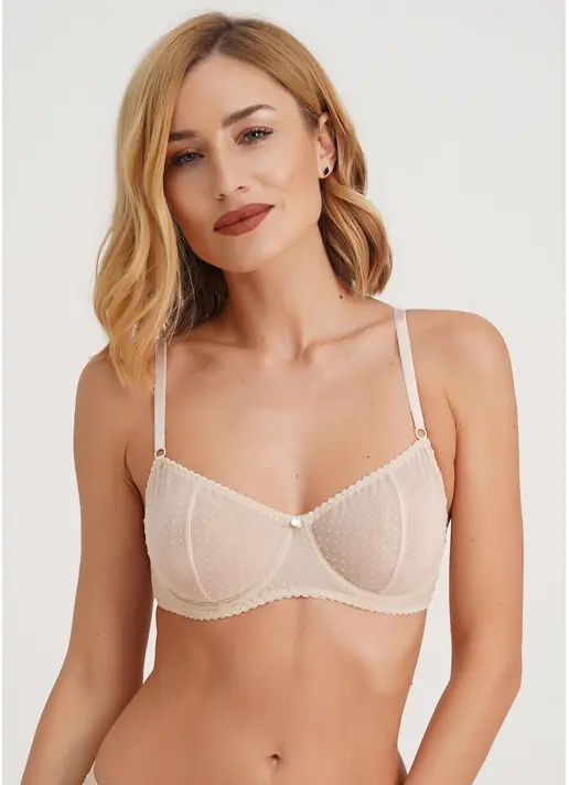 Класичний бюстгальтер з сітки в горох Cheril 1610/04 beige (бежевий) Класичний бюстгальтер з сітки в горох Cheril 1610/04 beige (бежевий)