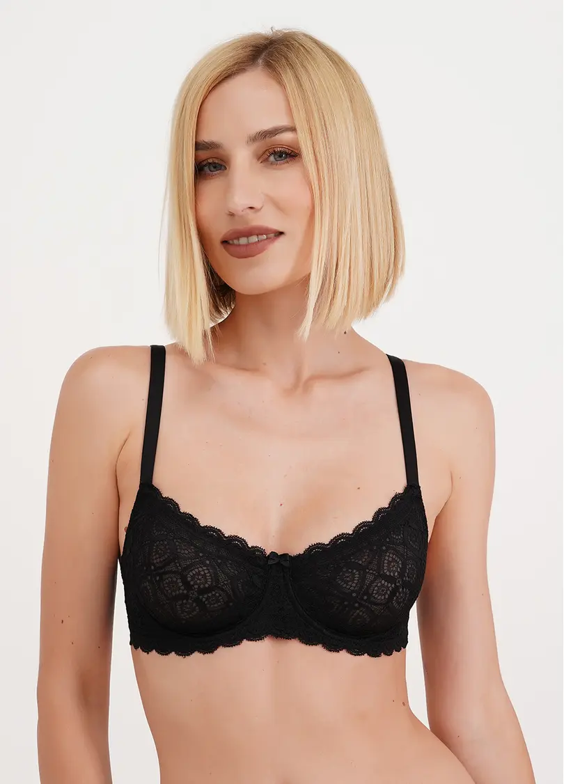 Бюстгальтер мереживний з кісточками Cloe 1614/31 black (чорний)