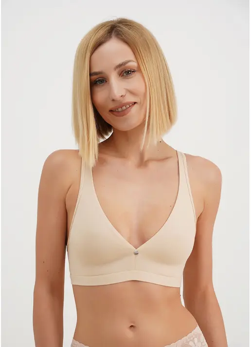 Бавовняний бюстгальтер з халтер вирізом Leya 1412/60 beige (бежевий) Бавовняний бюстгальтер з халтер вирізом Leya 1412/60 beige (бежевий)