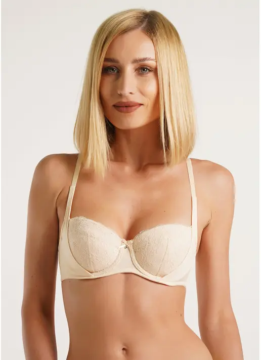 Бюстгальтер балконет мереживний Monica 1213/21 beige (бежевий)