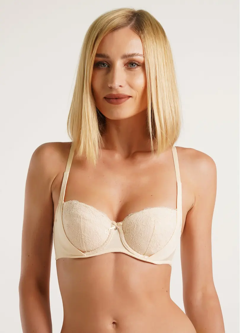 Бюстгальтер балконет мереживний Monica 1213/21 beige (бежевий)