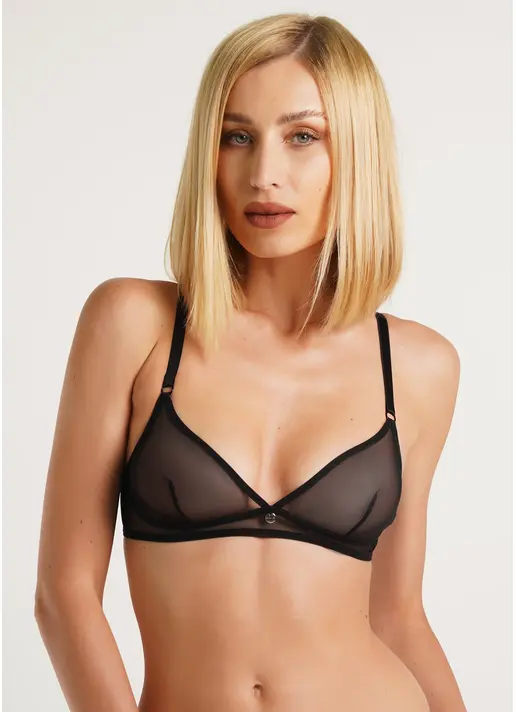 Бюстгальтер бралет з сітки Nude 1611/40 black (чорний) Бюстгальтер бралет з сітки Nude 1611/40 black (чорний)