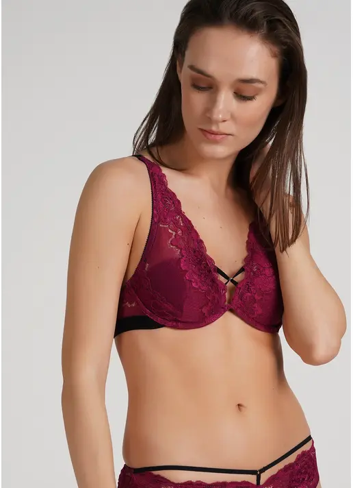 Бюстгальтер мереживний з легким наповненням Sweet plum 1252/31 plum (фуксія) Бюстгальтер мереживний з легким наповненням Sweet plum 1252/31 plum (фуксія)