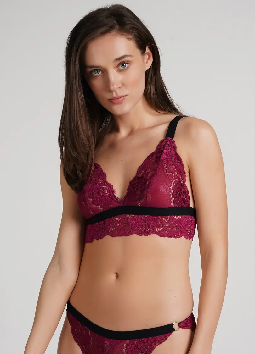 Бюстгальтер бралет з трикутною чашкою Sweet plum 1609/31 plum (фуксія)