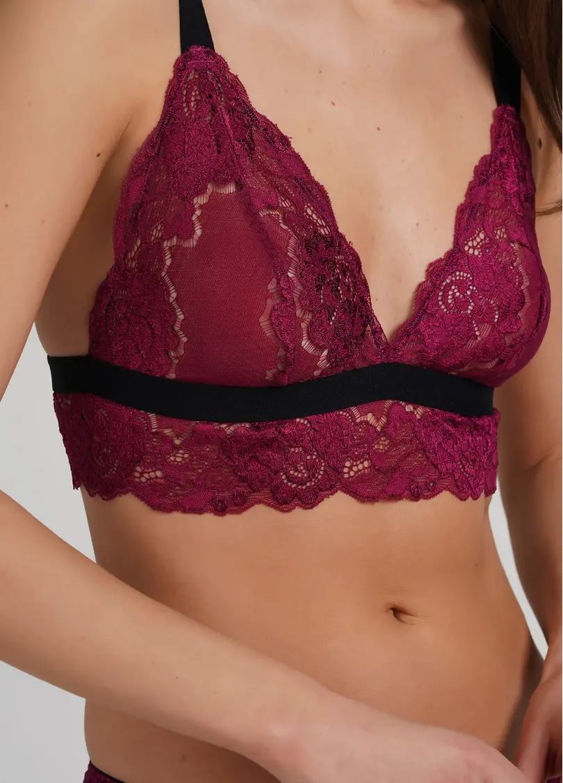 Бюстгальтер бралет з трикутною чашкою Sweet plum 1609/31 plum (фуксія)