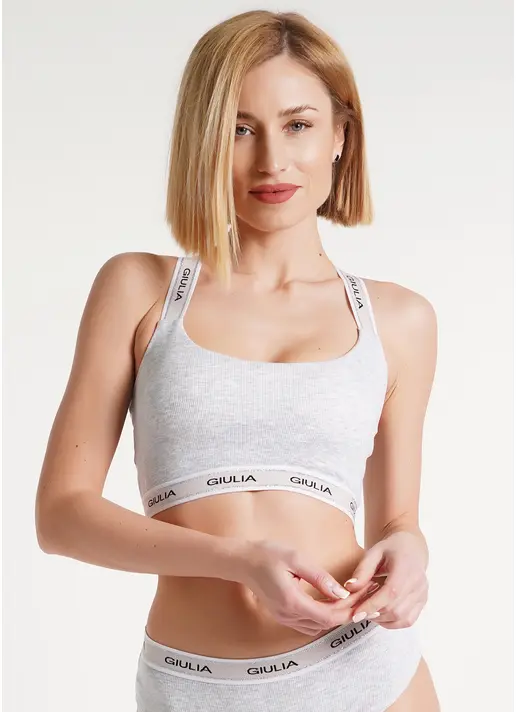 Топ на широких бретелях в рубчик Top rib sport 4102/60 grey (сірий) Топ на широких бретелях в рубчик Top rib sport 4102/60 grey (сірий)