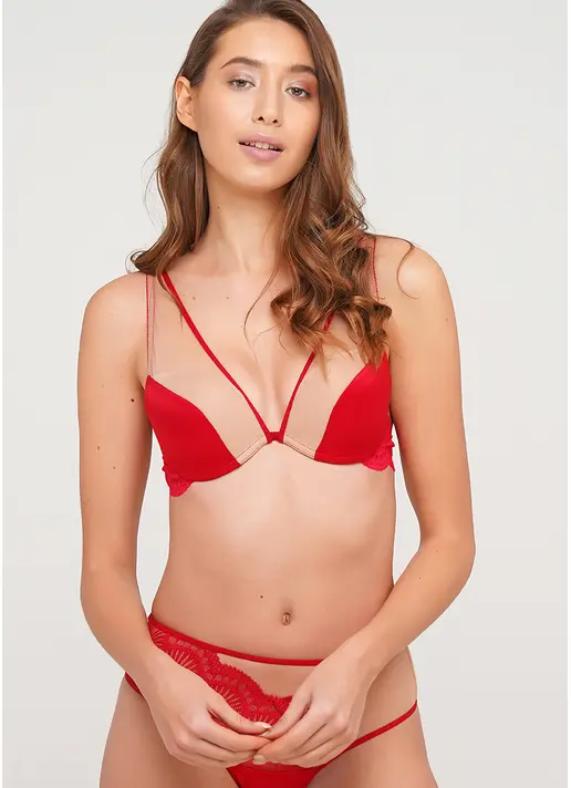 Бюстгальтер з формованою чашкою та push-up Xmas lace 1142/72 (червоний) Бюстгальтер з формованою чашкою та push-up Xmas lace 1142/72 (червоний)