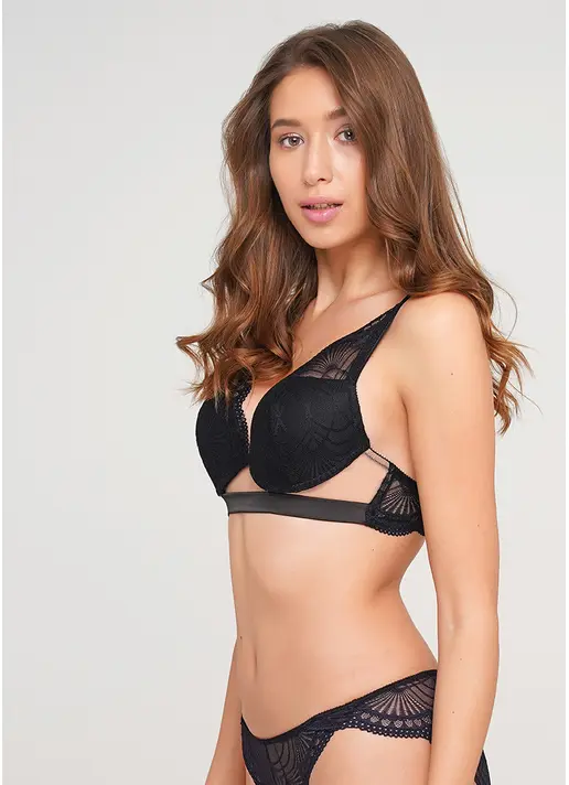 Бюстгальтер з формованою чашкою та push-up Xmas lace 1712/32 (чорний) Бюстгальтер з формованою чашкою та push-up Xmas lace 1712/32 (чорний)
