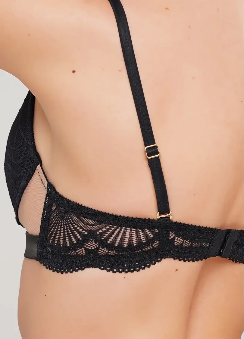 Бюстгальтер з формованою чашкою та push-up Xmas lace 1712/32 (чорний)