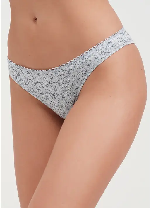 Трусики бразиліана з бавовни Alanya 2229/60 print light gray (сірий)