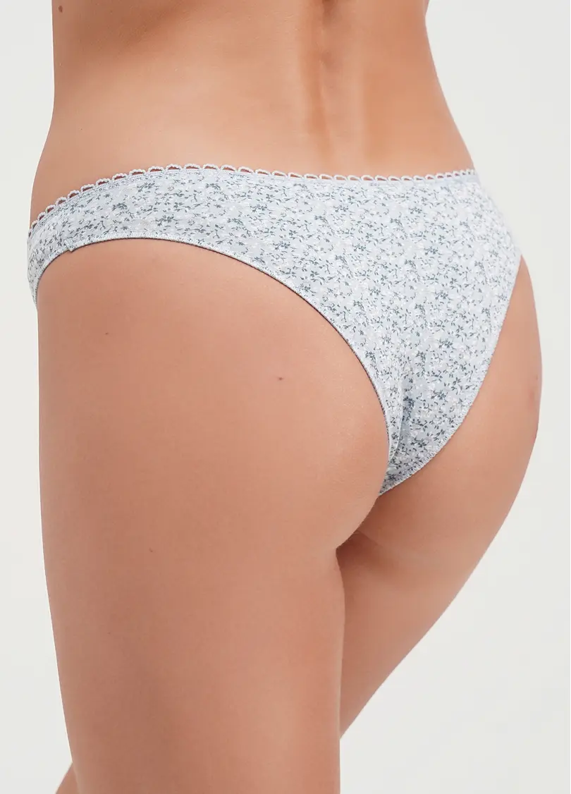 Трусики бразиліана з бавовни Alanya 2229/60 print light gray (сірий)