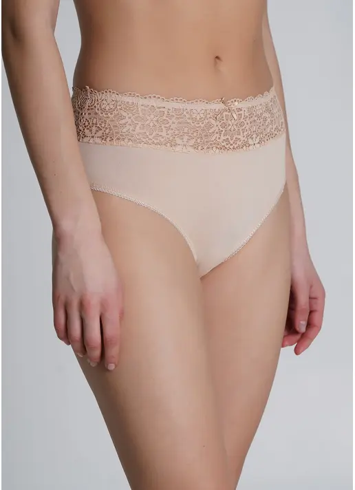 Бавовняні трусики-сліпи з мереживом Alice 2504/61 beige (бежевий) Бавовняні трусики-сліпи з мереживом Alice 2504/61 beige (бежевий)