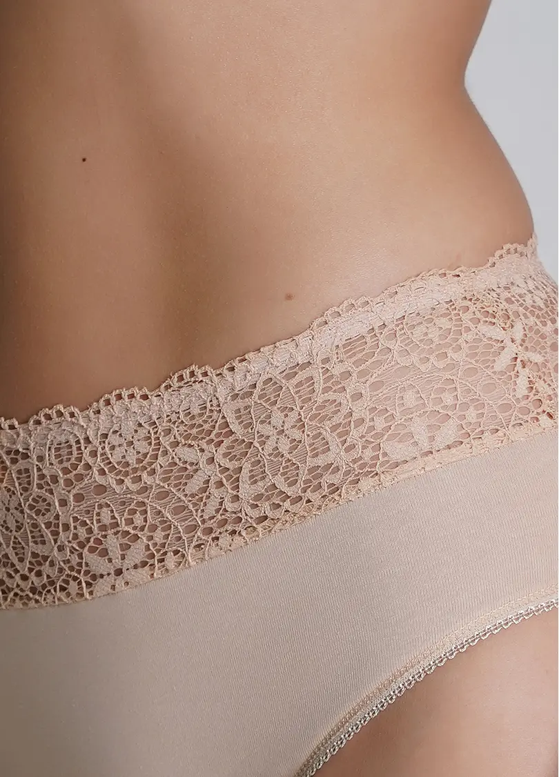 Бавовняні трусики-сліпи з мереживом Alice 2504/61 beige (бежевий)
