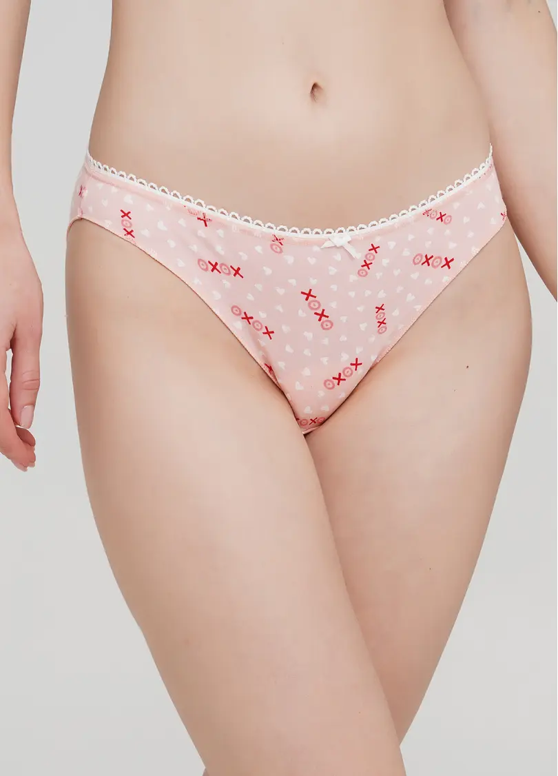 Трусики сліпи з бавовни принт серця Amour 2301/60 peach hearts (рожевий)