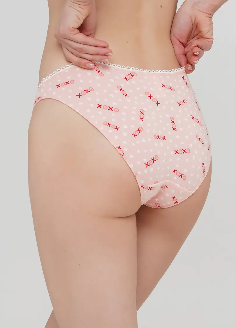 Трусики сліпи з бавовни принт серця Amour 2301/60 peach hearts (рожевий)