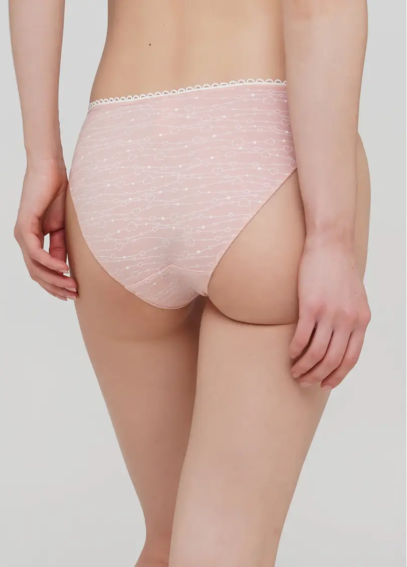 Трусики сліпи з бавовни з візерунком сердечки Amour 2301/60 pink hearts (рожевий)