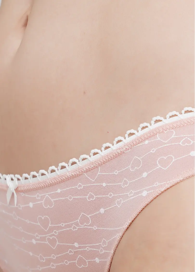 Трусики сліпи з бавовни з візерунком сердечки Amour 2301/60 pink hearts (рожевий)