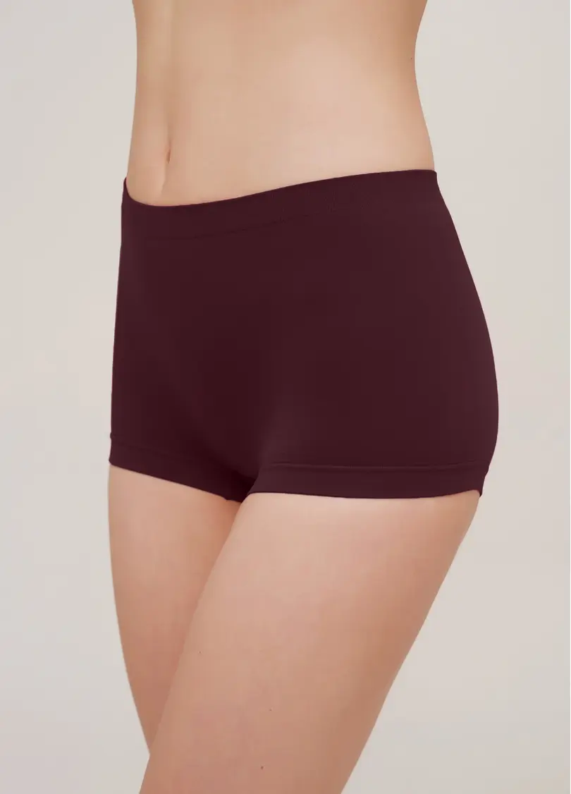 Безшовні труси шортики BOXER BRIEFS COLOR marsala (бордовий)