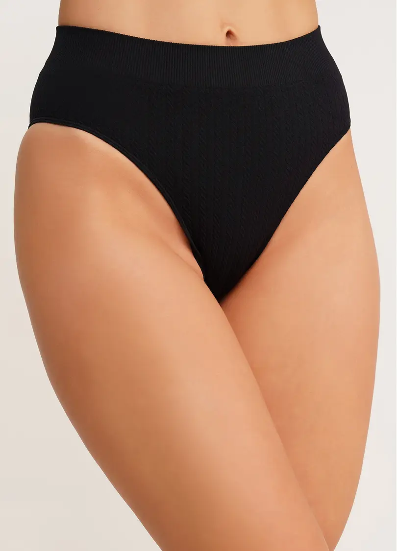 Фактурні безшовні бразиліана BRASILIAN BRIEFS BRAID black (чорний)