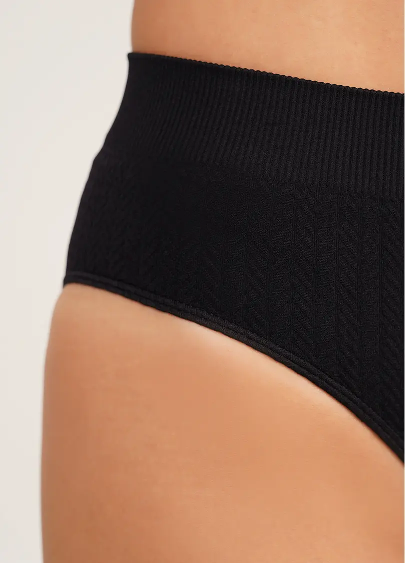 Фактурні безшовні бразиліана BRASILIAN BRIEFS BRAID black (чорний)