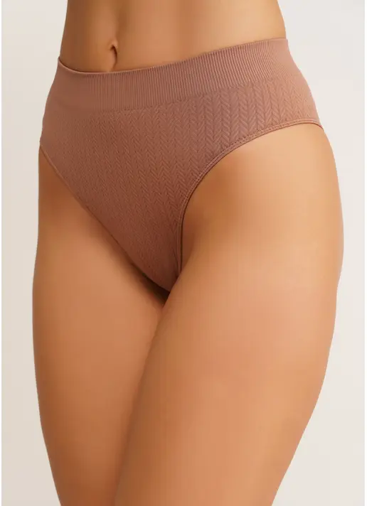 Фактурные бесшовные бразилиана BRASILIAN BRIEFS BRAID mokko (коричневый)