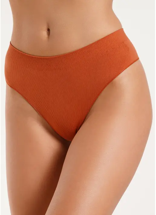Трусики бразиліана в рубчик BRASILIAN BRIEFS RIB burnt sienna (помаранчевий)