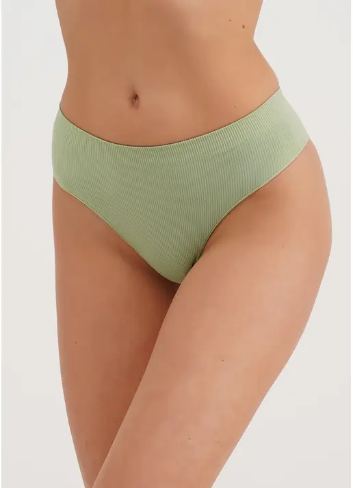 Трусики бразиліана в рубчик BRASILIAN BRIEFS RIB kohlrabi (зелений)
