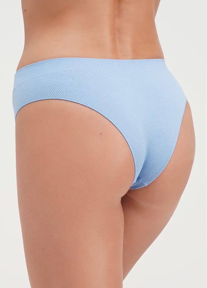 Трусики бразиліана в рубчик BRASILIAN BRIEFS RIB lacecap hydrangea (блакитний)
