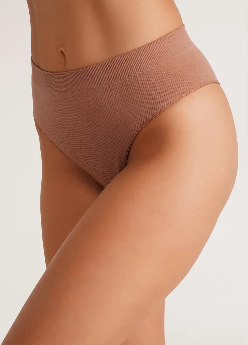 Трусики бразиліана в рубчик BRASILIAN BRIEFS RIB mokko (коричневий)
