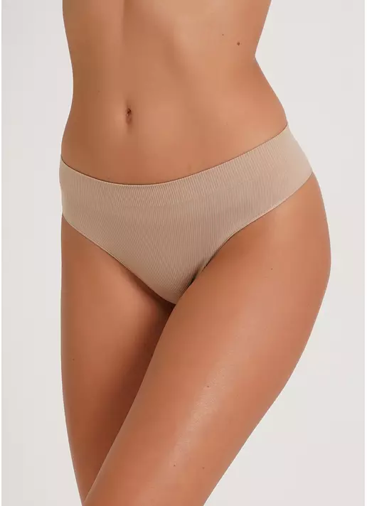 Трусики бразиліана в рубчик BRASILIAN BRIEFS RIB naturale (бежевий)