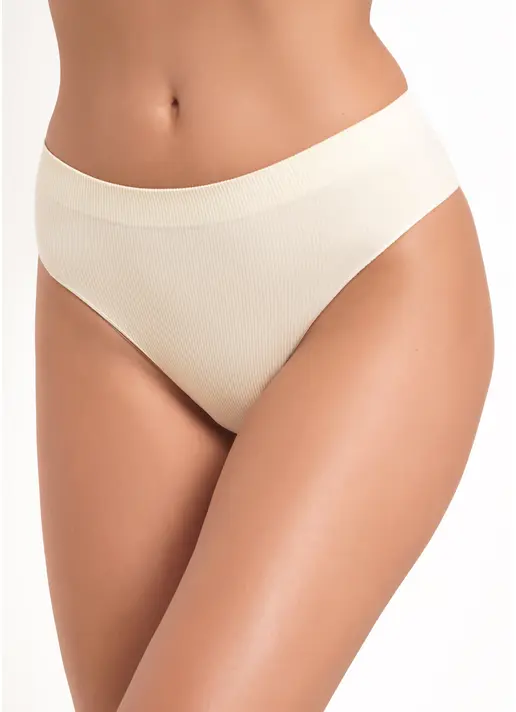 Трусики бразиліана в рубчик BRASILIAN BRIEFS RIB vanilla (жовтий)