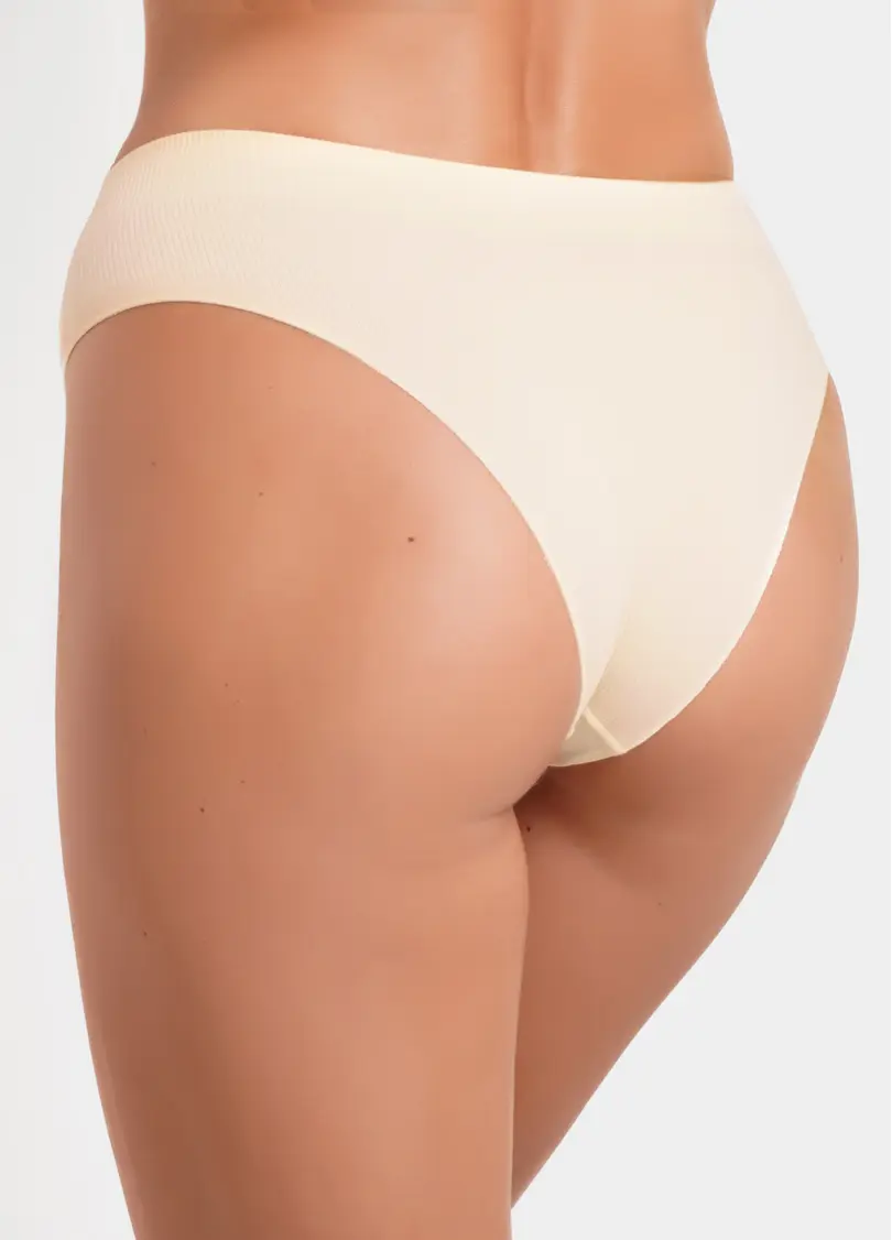 Трусики бразиліана в рубчик BRASILIAN BRIEFS RIB vanilla (жовтий)