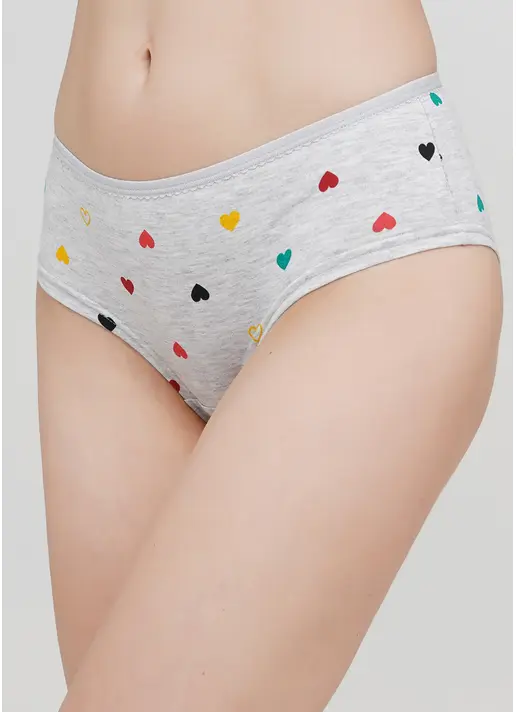 Бавовняні трусики кюлоти в сердечки Base 2602/60 melange hearts (меланж)