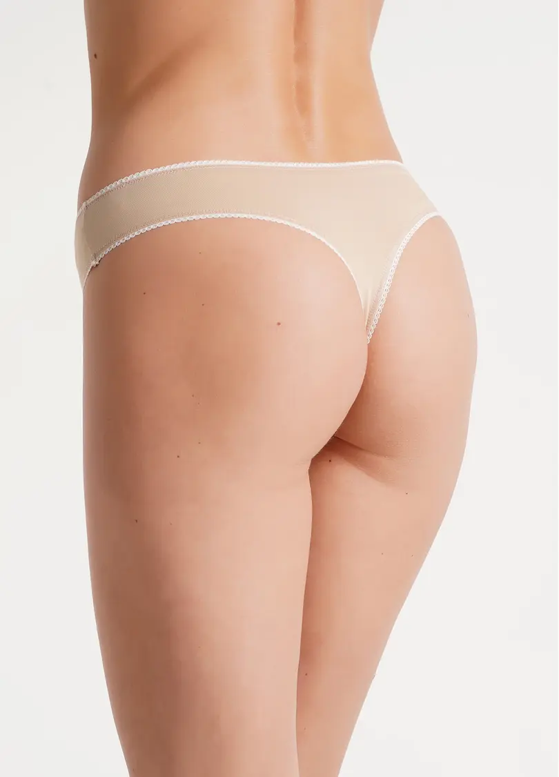 Трусики стрінги з бавовни Basic 2102/60 beige (бежевий)