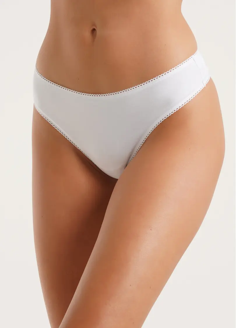 Трусики стрінги з бавовни Basic 2102/60 white (білий)