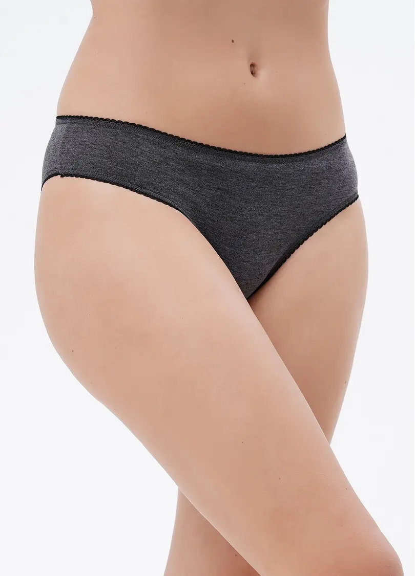 Трусики сліпи класичні з бавовни Basic 2301/50 dark grey melange (сірий меланж)