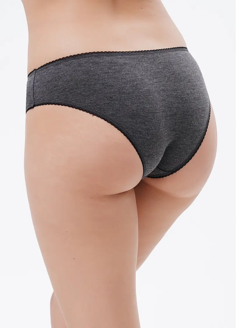 Трусики сліпи класичні з бавовни Basic 2301/50 dark grey melange (сірий меланж)