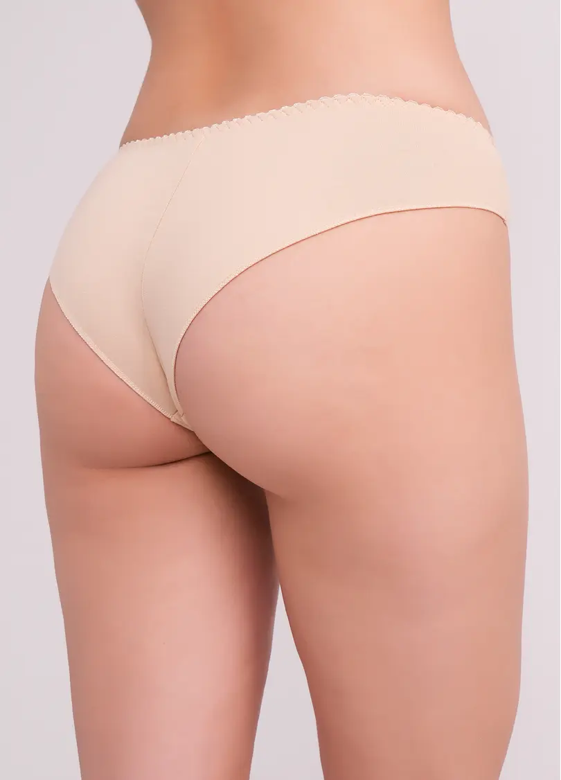 Труси бразиліана з бавовни Basic chic 2236/61 beige (бежевий)