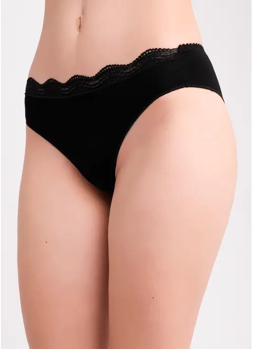 Труси бразиліана з бавовни Basic chic 2236/61 black (чорний)
