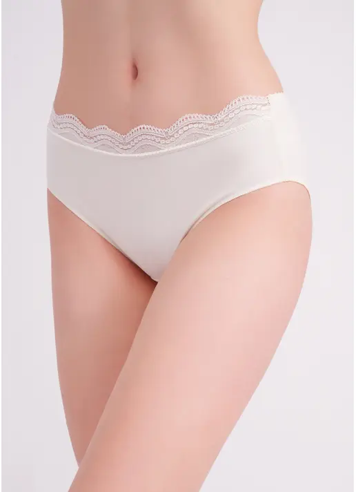 Труси сліпи з бавовни з мереживом Basic chic 2317/61 milk (білий)