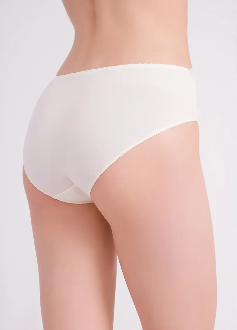 Труси сліпи з бавовни з мереживом Basic chic 2317/61 milk (білий)
