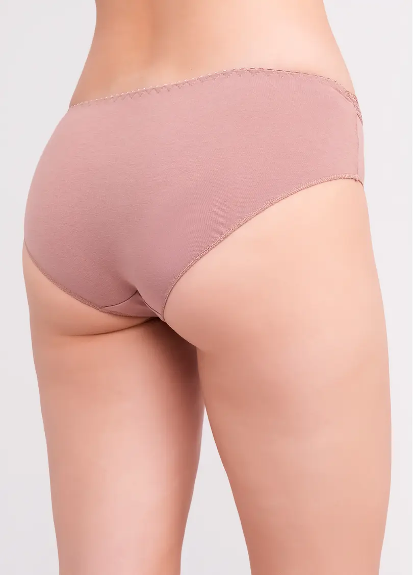 Труси сліпи з бавовни з мереживом Basic chic 2317/61 mokko (коричневий)