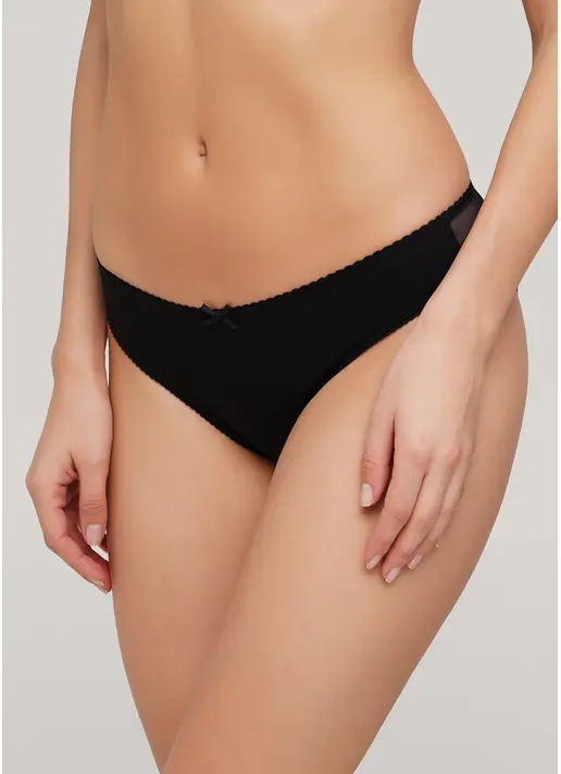 Трусики бразиліана бавовняні з сіткою Basic cotton 2206/45 black (чорний) Трусики бразиліана бавовняні з сіткою Basic cotton 2206/45 black (чорний)