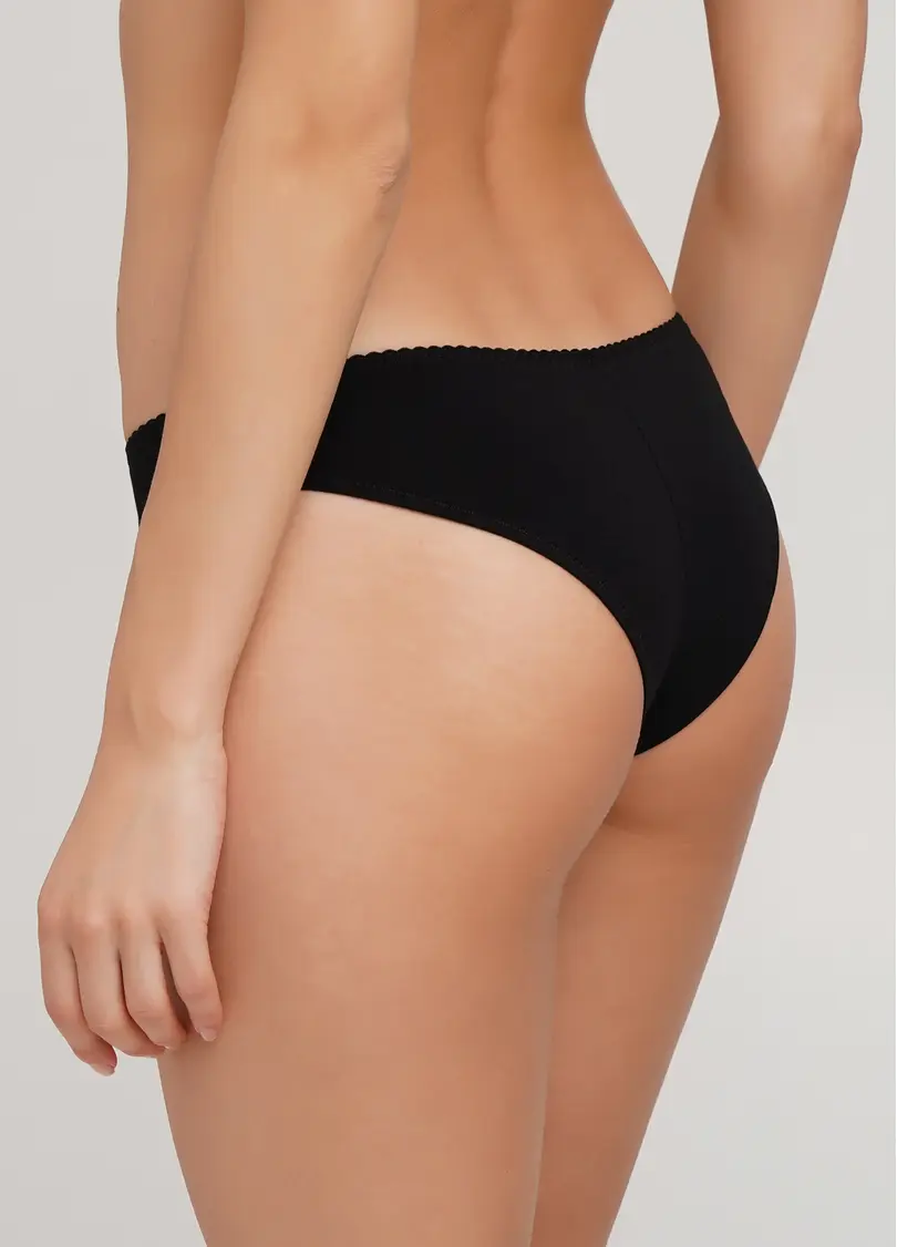Трусики бразиліана базові з бавовни Basic cotton 2206/60 black (чорний)