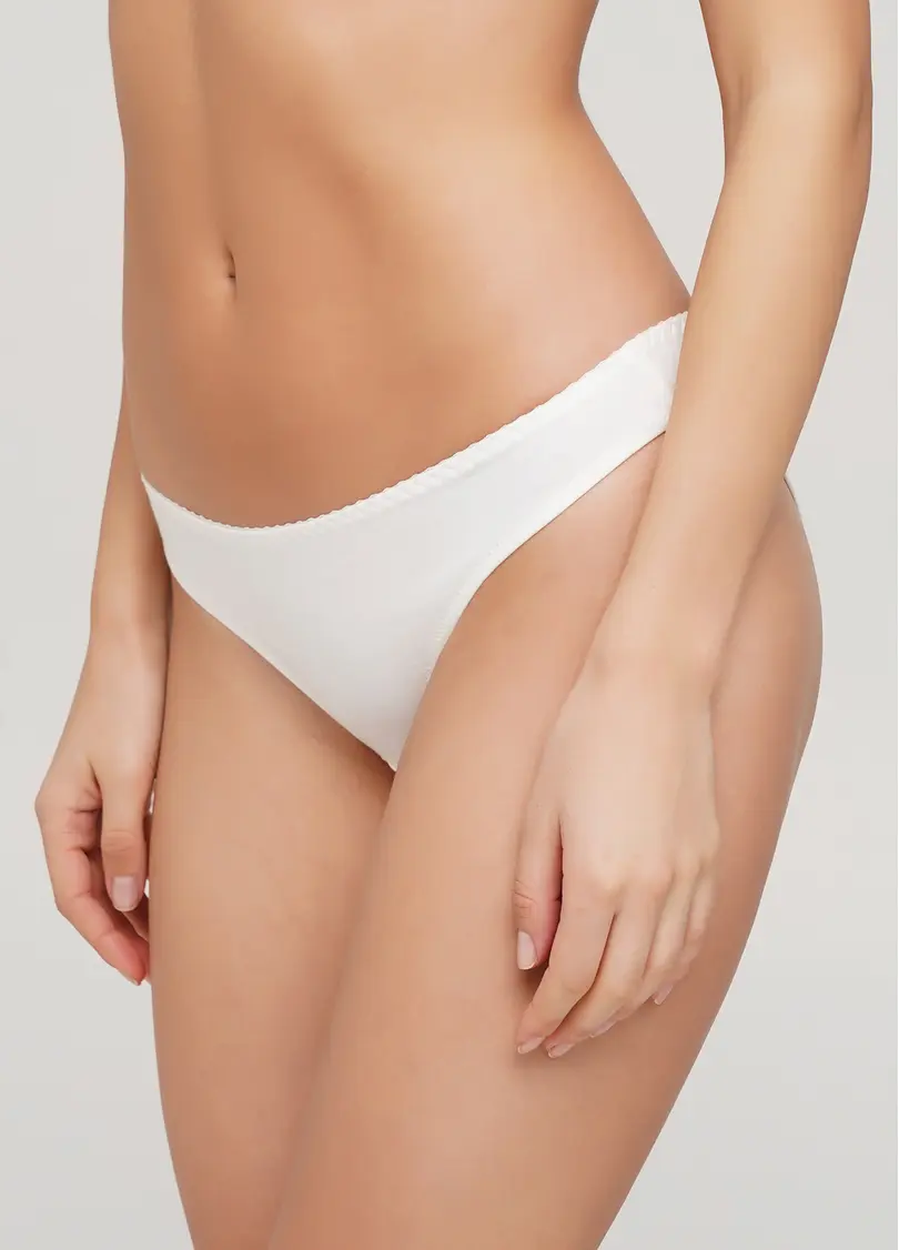 Трусики бразиліана базові з бавовни Basic cotton 2206/60 ivory (білий)