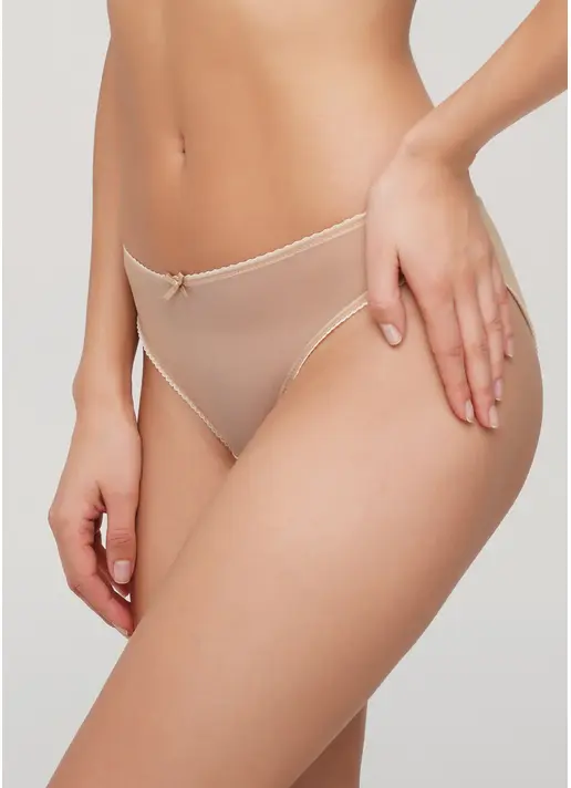 Трусики бразиліана з сіткою Basic cotton 2206/62 beige (бежевий)