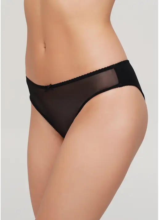 Трусики бразиліана з сіткою Basic cotton 2206/62 black (чорний) Трусики бразиліана з сіткою Basic cotton 2206/62 black (чорний)