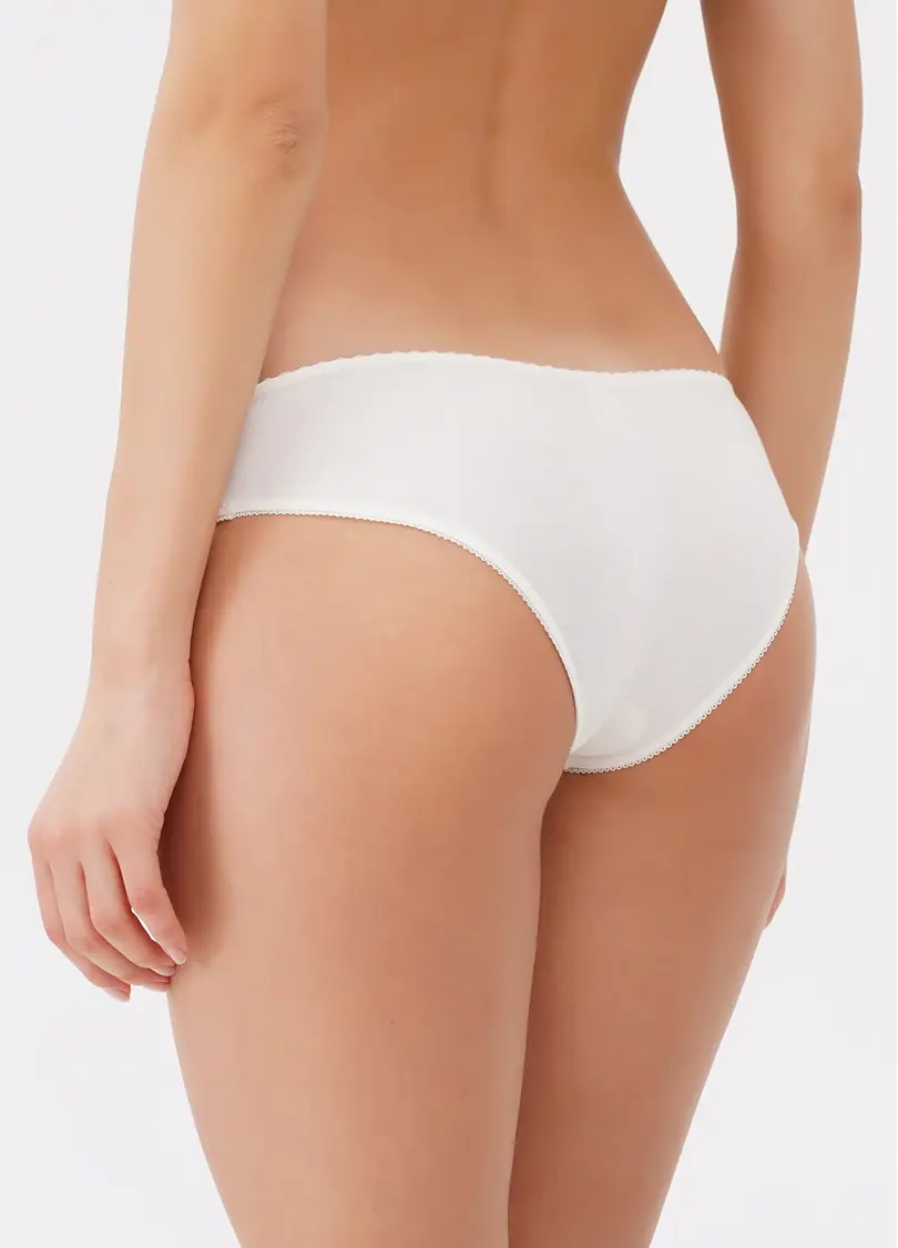 Трусики бразиліана з сіткою Basic cotton 2206/62 ivory (білий)