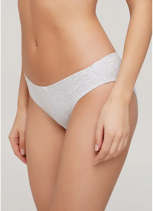 Класичні трусики сліпи Basic cotton 2301/60 grey melange (сірий меланж)