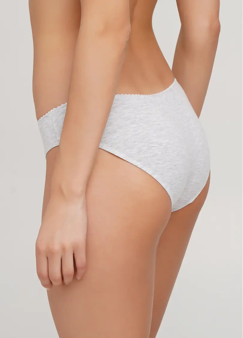 Класичні трусики сліпи Basic cotton 2301/60 grey melange (сірий меланж)